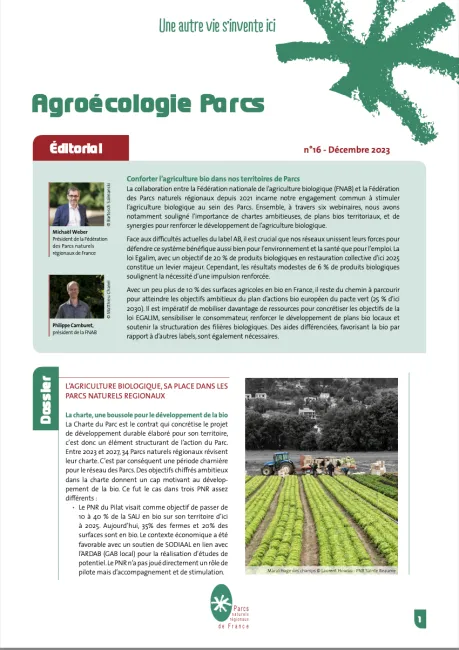 Lettre AgroEcologie Parcs numéro 16 -AB