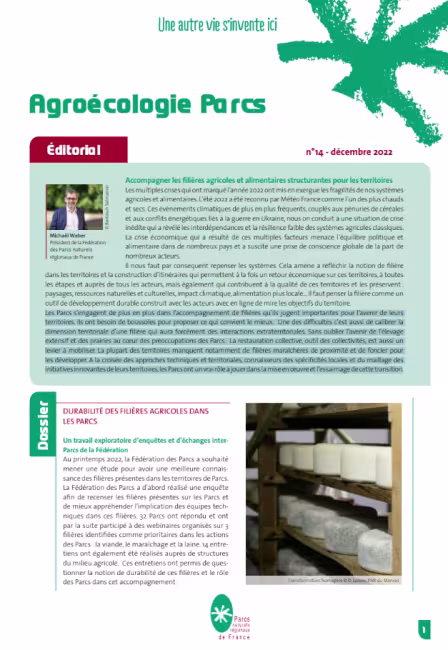 Lettre Agroecologie Parcs n°14 - Filières