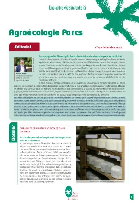 Lettre Agroecologie Parcs n°14 - Filières