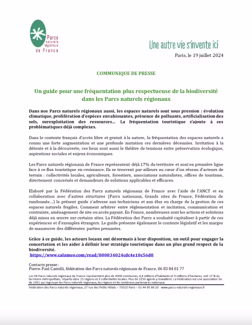 Guide frésuentation touristique CP