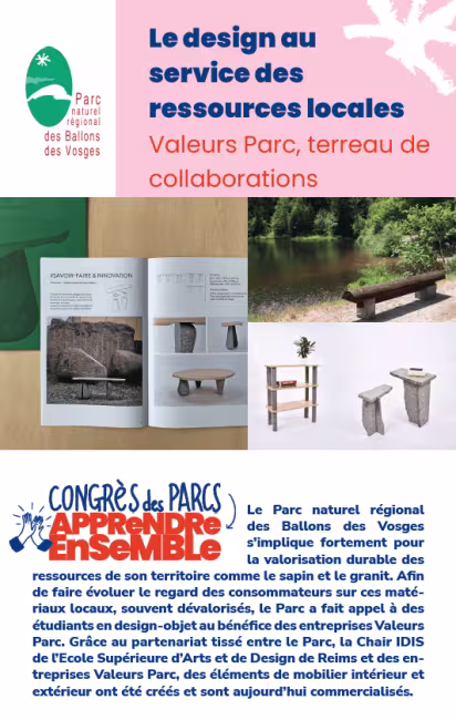 Ballons des Vosges : le design au service des ressources locales, Valeurs Parc terreau de collaborations