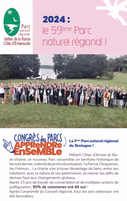 Parc vallée de la Rance Co^té d'Emeraude : 59ème Parc naturel régional !
