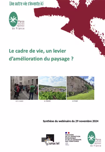 Synthèse webinaire Le cadre de vie, levier d'amélioration du paysage du 29 nov 2024