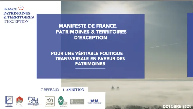 Manifeste France. Patrimoine & Territoires d'Exception