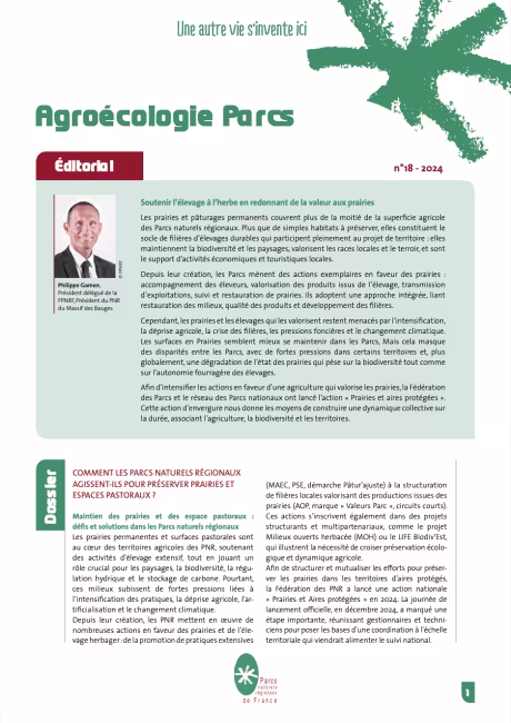 Lettre AgroEcologie Parcs numéro 18 - Prairies et espaces pastoraux