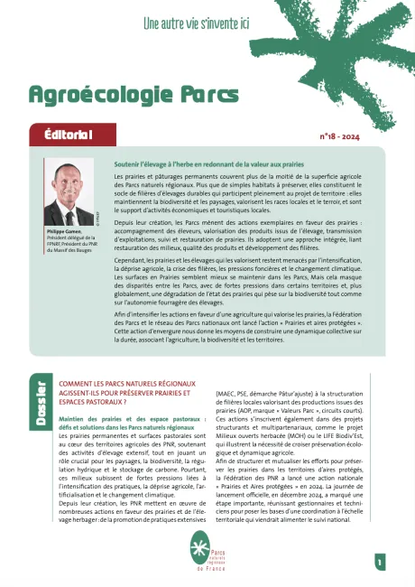 Lettre AgroEcologie Parcs numéro 18 - Prairies et espaces pastoraux