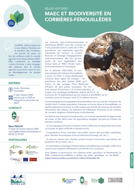 MAEC et biodiversité en Corbières-Fenouillèdes