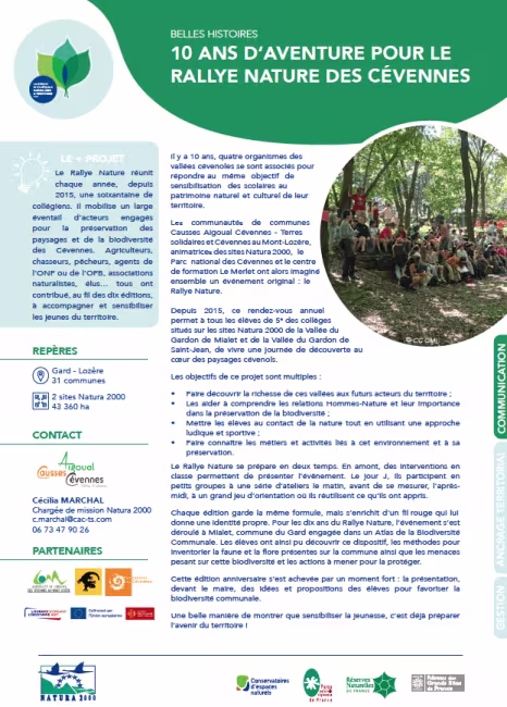 10 ans d’aventure pour le Rallye Nature des Cévennes