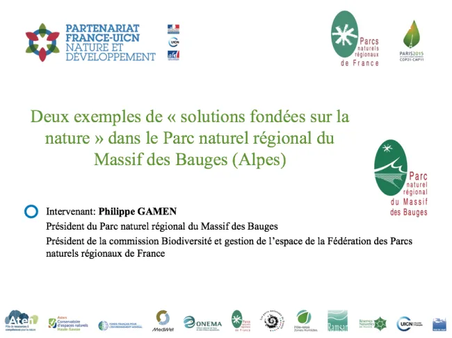 Deux exemples de « solutions fondées sur la nature » dans le Parc naturel régional du Massif des Bauges (Alpes)  
