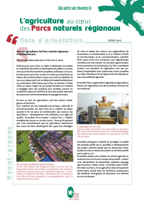 L'agriculture au coeur des Parcs naturels régionaux