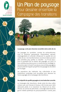 UN PLAN DE PAYSAGE - POUR DESSINER ENSEMBLE LA CAMPAGNE DES TRANSITIONS