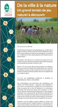 DE LA VILLE À LA NATURE - UN GRANDS TERRAIN DE JEU NATUREL À DECOUVRIR