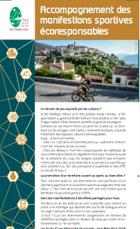 ACCOMPAGNEMENT DES MANIFESTATIONS SPORTIVES ÉCORESPONSABLES