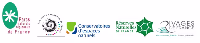 Les signataires : Fédération des PNR, Les Parcs nationaux, Conservatoire des Espaces naturels, Réserves naturelles de France, Rivages de France