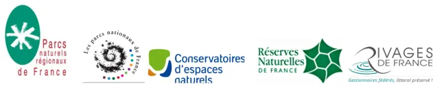 Les signataires : Fédération des PNR, Les Parcs nationaux, Conservatoire des Espaces naturels, Réserves naturelles de France, Rivages de France