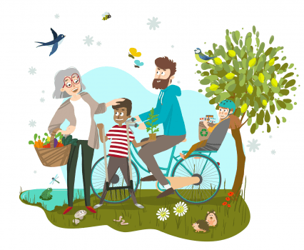 Défi famille à biodiversité positive, illustration