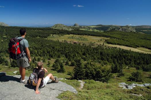 Vol au dessus des sucs © N.Dupieux / PNR Monts d'Ardèches