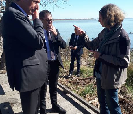 Visite de Michaël Weber et Eric Brua dans le Parc naturel régional de Camargue avec le Président du Parc, Patrick de Carolis