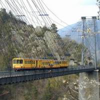 Le train jaune des Pyrénées catalanes © PNR Pyrénées Catalanes - Michel Cotte