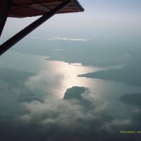 Vue aérienne du lac du temple © PNR Forêt d'Orient