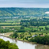 Vue sur la presqu'île de Jumièges depuis le panorama de Barneville-sur-Seine @ T. Houyel