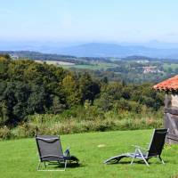 Vue sur la chaine des puys et les mont du cantal - Montcoudoux - Parc naturel régional Livradois-Forez