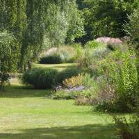 Le jardin, qui prend des airs de parc avec ses végétaux foisonnants