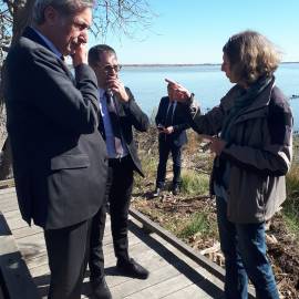 Visite de Michaël Weber et Eric Brua dans le Parc naturel régional de Camargue avec le Président du Parc, Patrick de Carolis