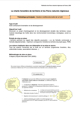 Chartes forestières de territoire et Parcs naturels régionaux