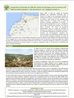 Coopération territoriale du Parc des Landes de Gascogne avec la province d'El Hajeb au Maroc