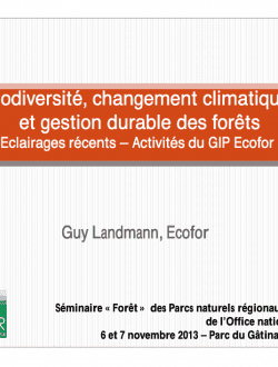 Biodiversité, changement climatique et gestion durable des forêts