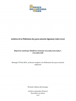 Archives de la Fédération des parcs naturels régionaux (1960-2012)