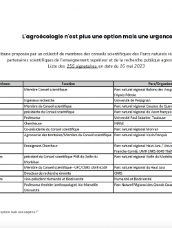 Liste des signataires de la tribune du CORP "L'agroécologie n'est plus une option mais une urgence !"