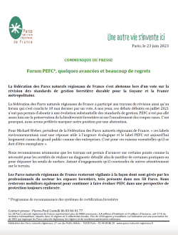 Forum PECF, communiqué presse 