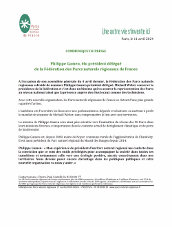 Philippe Gamen, élu président délégué de la Fédération des Parcs naturels régionaux de France