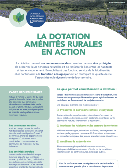 Dotation aménités rurales 2026